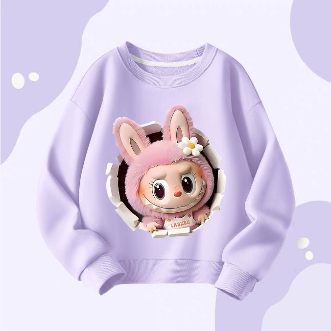 Spring and Autumn Boys' and Girls' Fashionable Round-neck Hoodie, Children's Long-sleeved Loose Hoodie Jacket