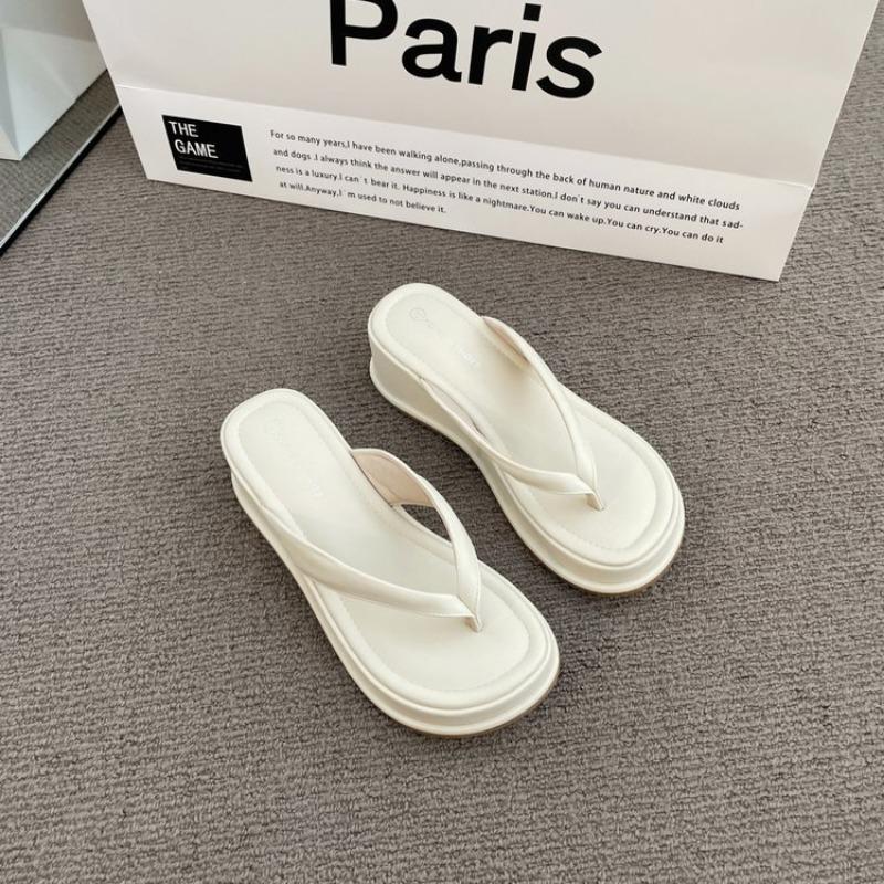 

Весна новая модная универсальная обувь на толстой подошве, шлепанцы маффины, женская обувь для улицы, пляжа, с зажимом для пальцев 39