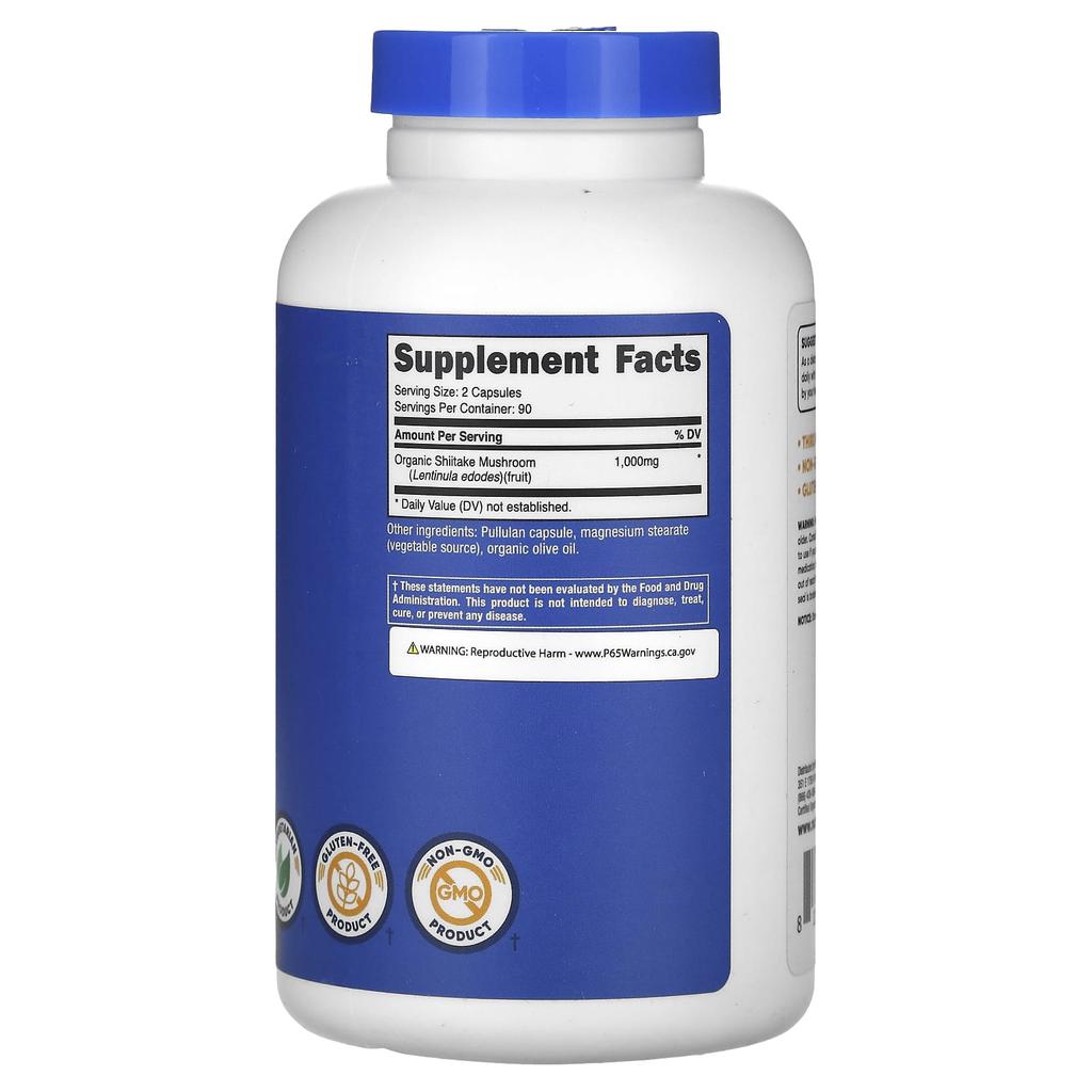 Shiitake Mushroom, 180 Capsules (500Mg per Capsule)