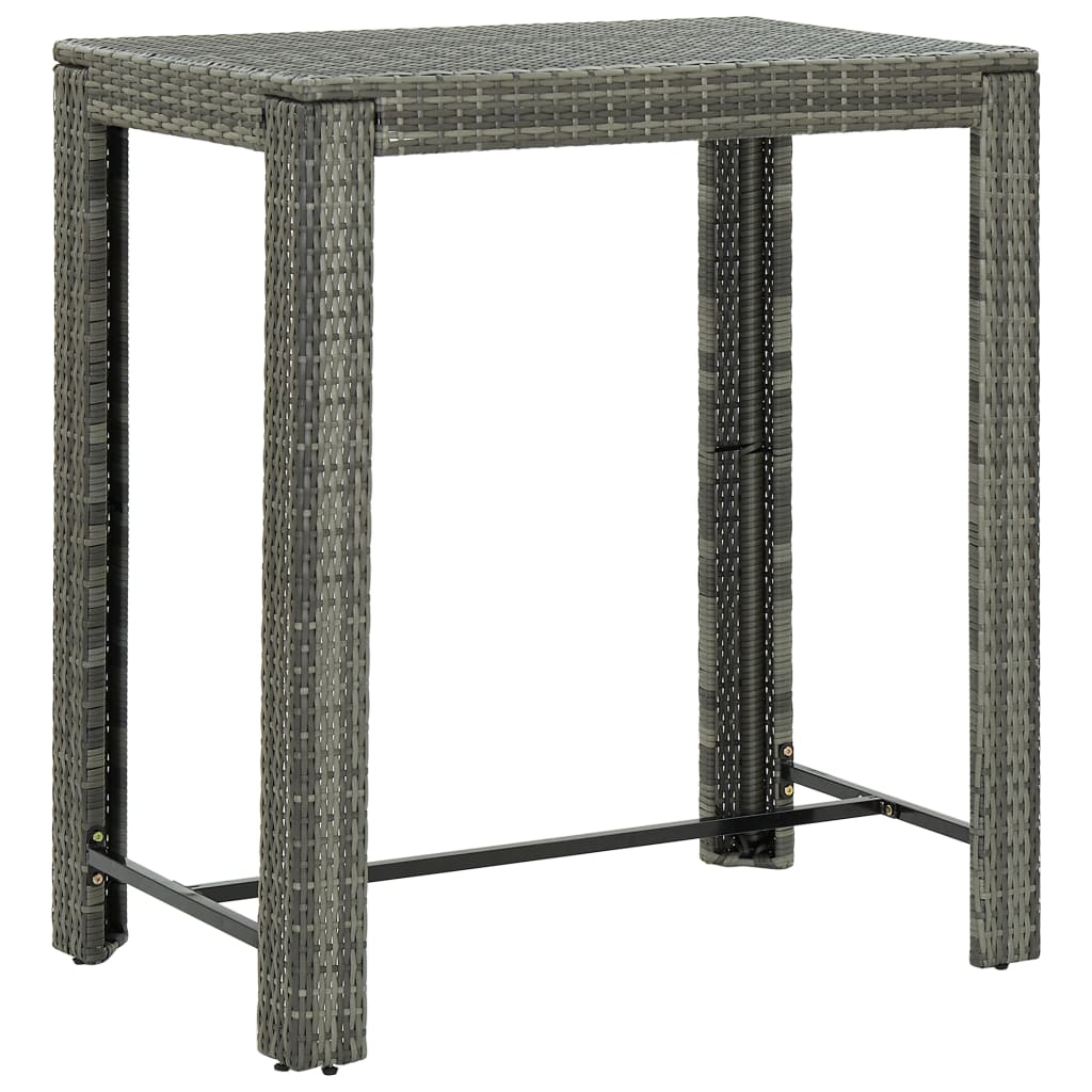 vidaXL Garten-Bartisch Grau 100x60,5x110,5 Cm Poly Rattan