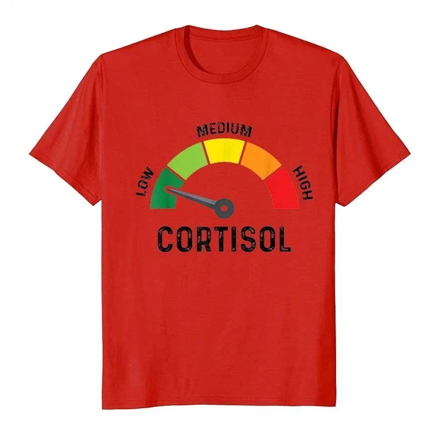 Fashion Y2k Harajuku TShirt Low Cortisol Levels V Meme Tshirt for Men Women Cotton T Shirts Casual Loose Short Sleeve Unisex