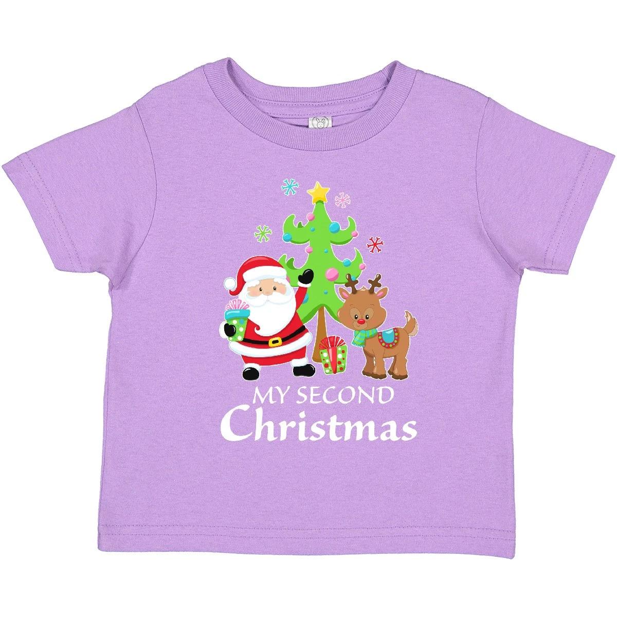 Inktastic My 2nd Christmas With Santa Reindeer And Tree Toddler T-Shirt Claus 160