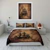 Vintage Ship & Map Design Bedding Duvet Cover Set Duvet Cover Pillowcases  (1*Duvet Cover 2*Pillowcases, Without Duvet Insert)