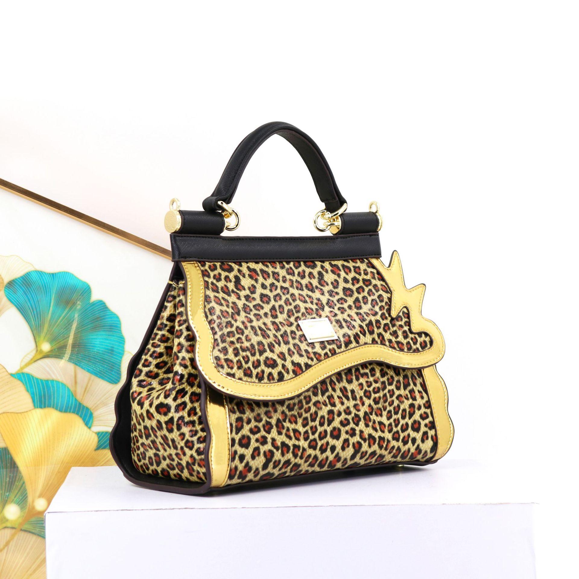 Women s Bag With Leopard Print Border Handbag