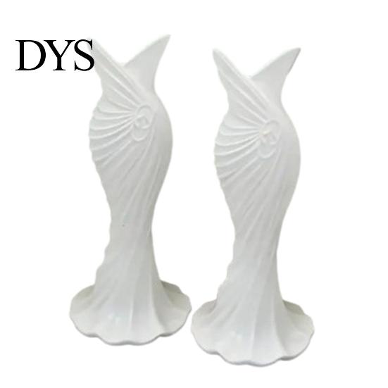 Home Decor Vase 2Pcs 3D Printed Fishtail Dress Decorative Flower Holder Office Indoor Plant Living Room Bedroom Table Shelf Gift for Housewarming