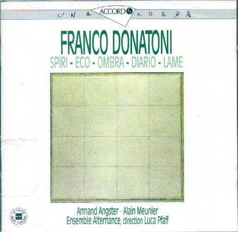 

CD DONATONI - Spiri, Eco, Ombra, Diario, Lame Non Japan Classical Used