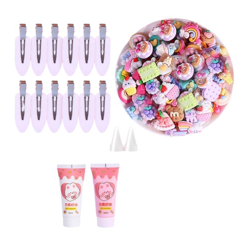 Resin Hair Clip Assortment Handcrafts Pins DIY Set for DIY Decorating
