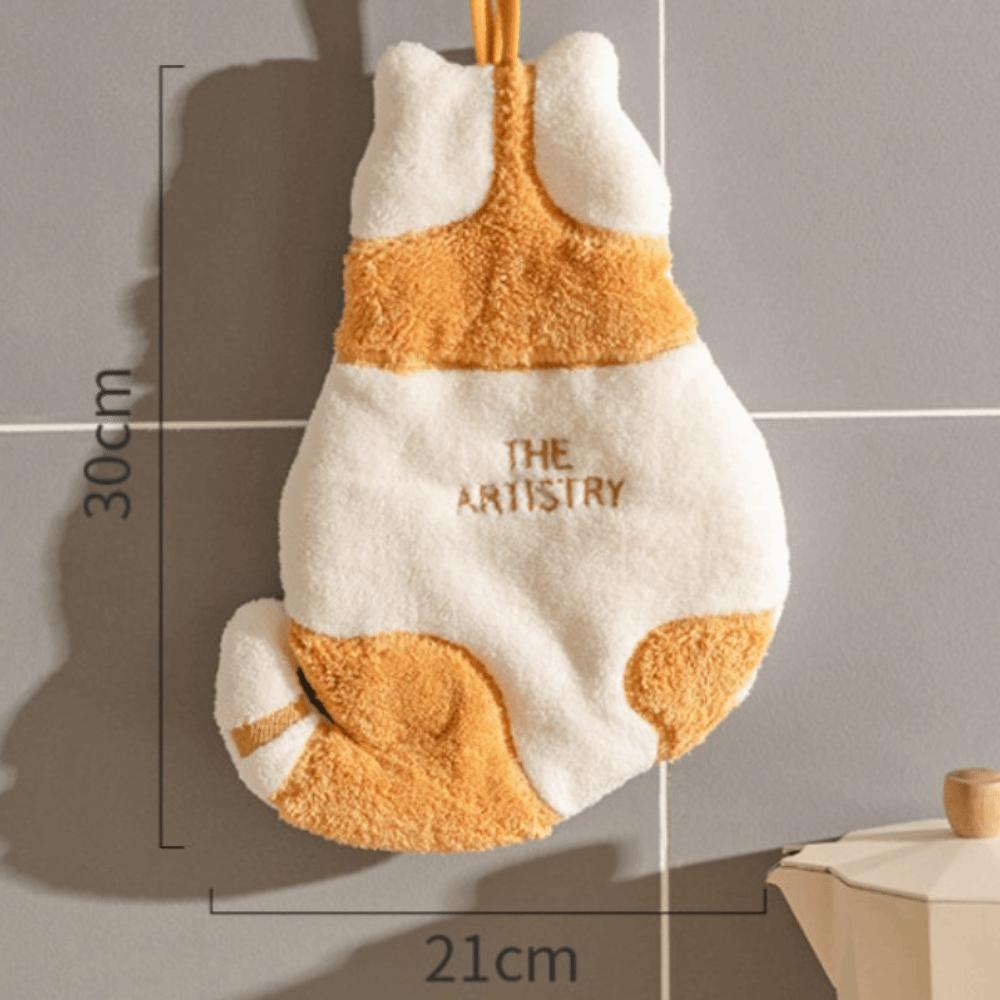 Cute Super Absorbent Cat Hand Towel Cartoon Soft Kitchen Tools Reusable Hanging Towel Kitchen