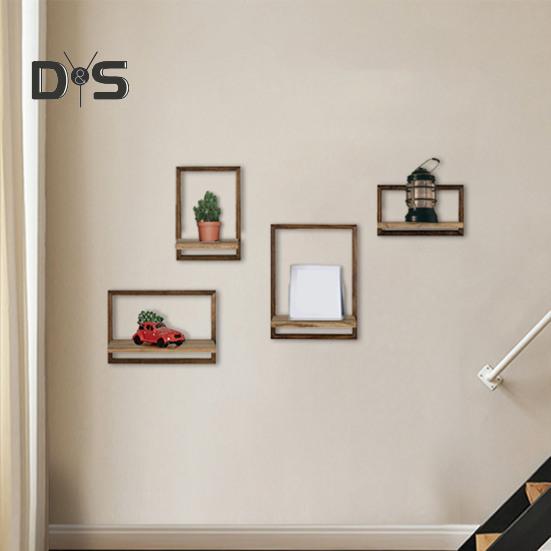 2/4Pcs Wooden Floating Shelf Storage Racks Smooth Edge Burr Free Simple Installation Wall Storage Shelves Display Shelf Set