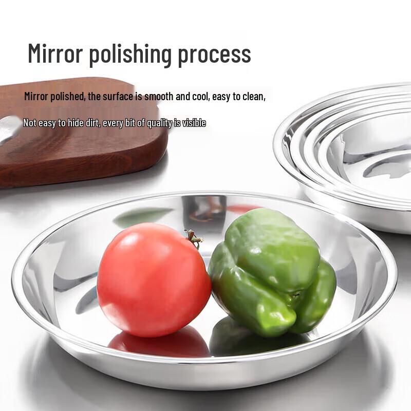Huihuang 304 Stainless Steel Round Shallow Dinner Plate