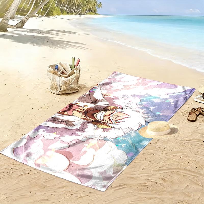 One Piece Anime Epic Illustration Print Beach Towel, Large Soft Quick Dry Towel for Beach Camping Swimming