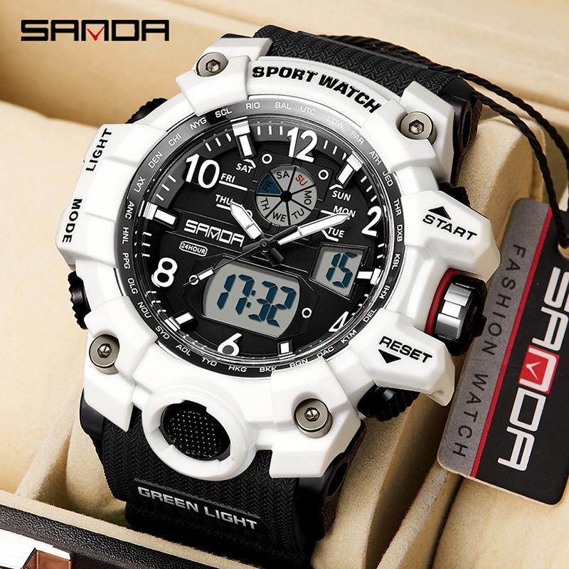 Sanda 3169 Multifunctional Youth Electronic Watch for Boys, Girls, Men & Women - Creative Wristwatch