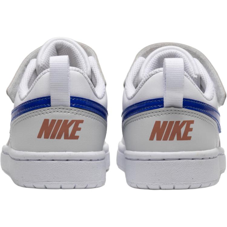 Nike Court Borough Low Recraft Wygodne Wszechstronne Antypoślizgowe Trwałe Niskie Buty Skate Dziecięce Dziecięce Sneakersy Białe Niebieskie DV5457125