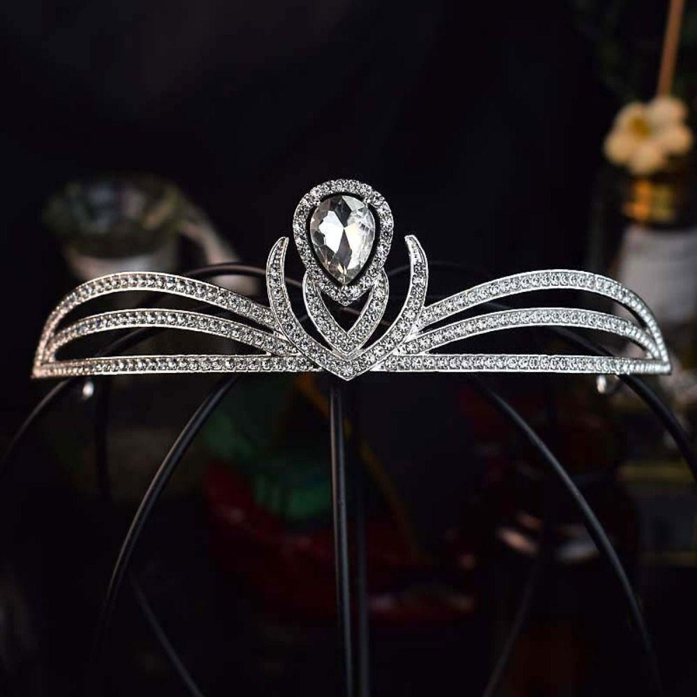 Crystal Rhinestone Rhinestone Tiara Alloy Material Princess Crown Wedding Bride Crown Prom Event
