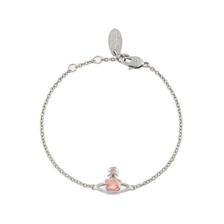 Vivienne Westwood Queen Reina Saturn Diamond Bracelet Women bracelet Silver Champagne-Diamond 61020056-02P720 Basic Packaging-Dust Bag+Box