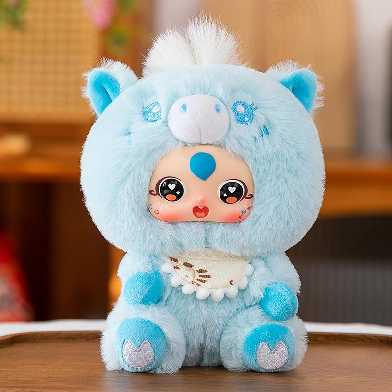 Cute Pet Pony Plush Toy New Year's Gift Vinyl Face Doll Pendant Zodiac Horse Mascot Desk Swing Approval