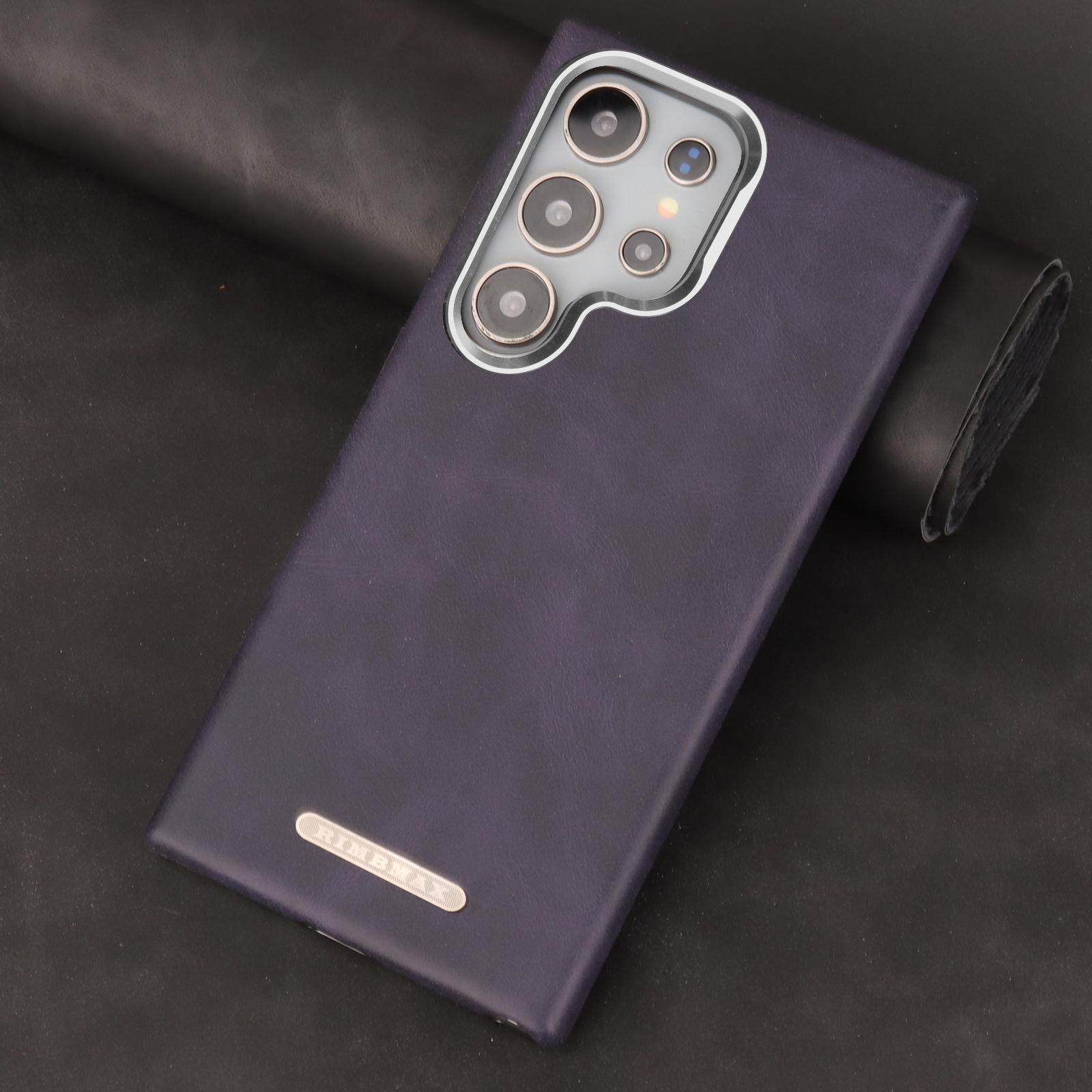 

Премиальный магнитный чехол из искусственной кожи для для Samsung Galaxy S25 Ultra S24+ Plus Ретро чехол Матовая гальванизированная рамка Ударопрочный Galaxy S25 Ultra фиолетовый