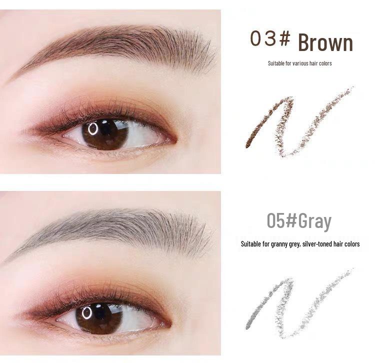 Haozhuang Dual End Eyebrow Pencil: Ultra-Fine, Waterproof, Smudge-Proof, Long-lasting for Natural Brows.
