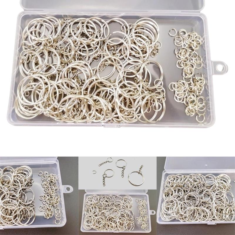 80pcs Keychains with Chain and 80pcs Jump Rings DIY Jewelry Making Accessories