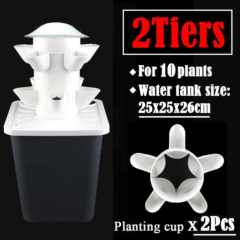 

Vertical Hydroponic Tower Greenhouse Garden Indoor Soilless Culture Growing System 5 Holes Vegetables Planter Grow Pot Kit