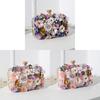 Pochette da sera floreale fatta a mano con perle per donna con chiusura a lucchetto per eventi formali