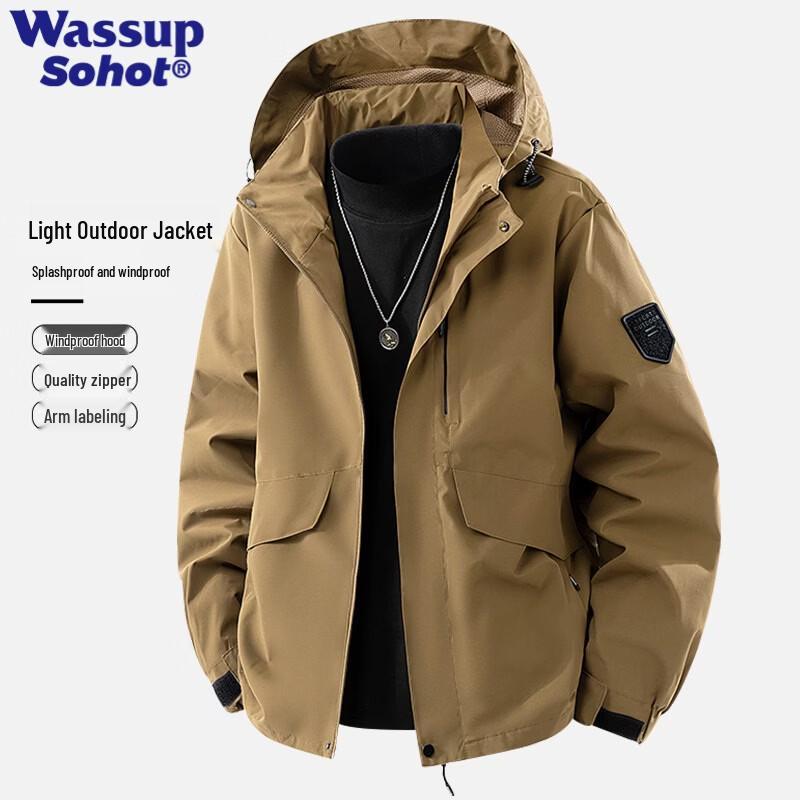 Wassup Sohot Men's Casual Outdoor Windbreaker Jacket