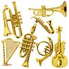 8Pcs 2-7cm Mini Golden Musical Instrument Ornaments - Dollhouse Miniatures | Desktop Decor & Xmas Tree Hanging Pendants ZSY