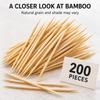 200pcs Natural Bamboo Toothpicks, Approx.6.5cm Appetizer Picks