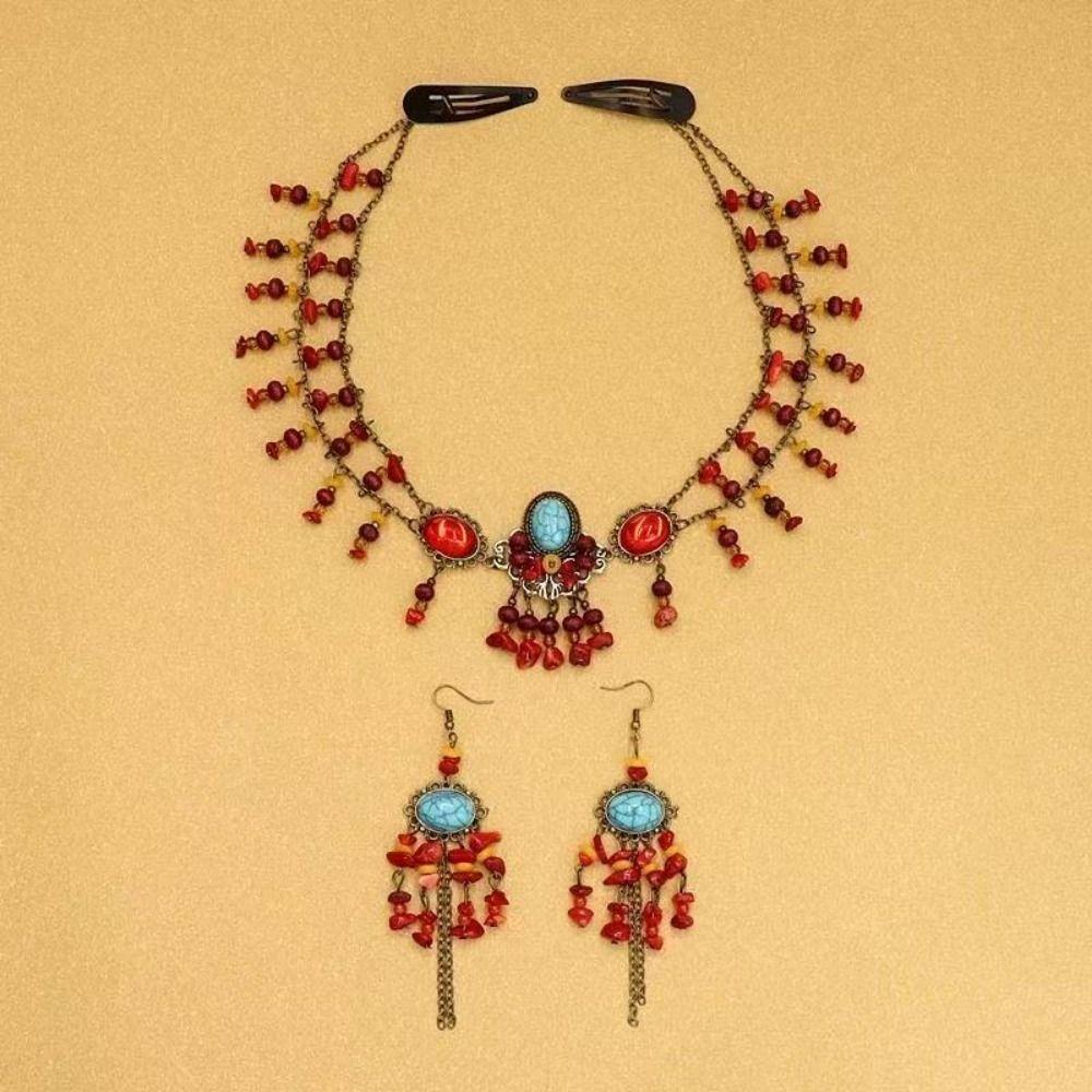 Vintage Festival Forehead Chain Multicolors Beads Beads Tassels Headbands  Hair Accessories