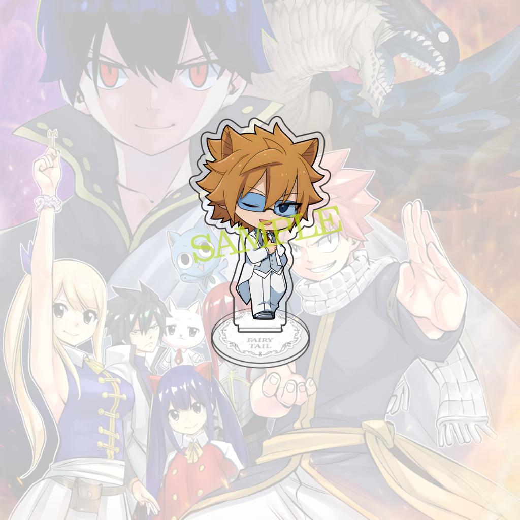 Anime FAIRY TAIL 10 Cm Acrylic Natsu Happy KEAI Elza Lucy Jellal Mirajane Standing Model Gray Desktop Decoration Fan Gift