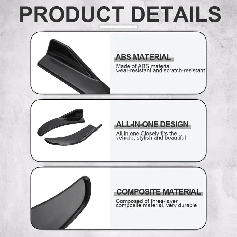 1Pair Car Bag Corner Bumper Spoiler Front Rear Lip Anti-Collision Universal Car Side Skirt Anti Collision Rear Corner Accessory