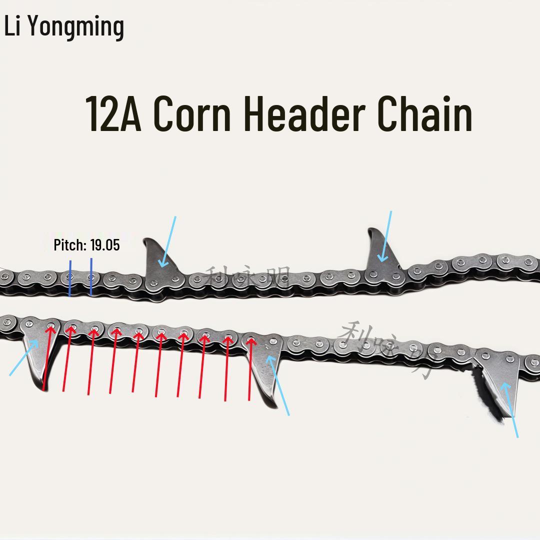 

12A Corn & Sorghum Harvester Chain: 84 Links, 14 Teeth Reel 48 links, 8 loops, 6 claws