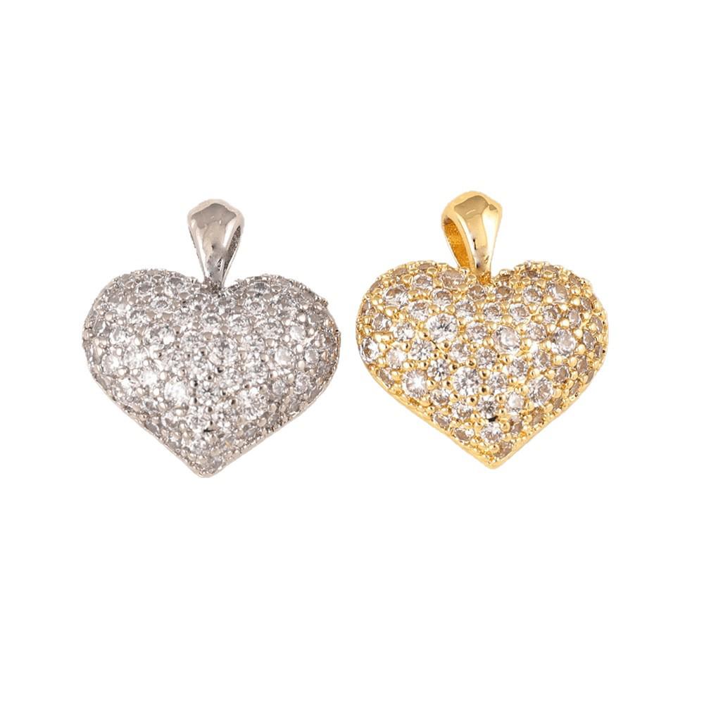 Two-Tone Rhinestone Heart Cross Pendant Necklace, 2026 Women's Luxury Clavicle Sweater Chain