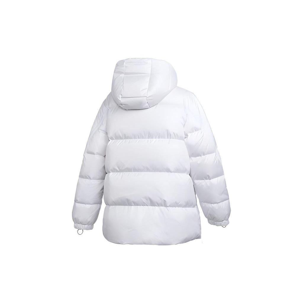 adidas Veste en duvet Originals Double Logo Côté Brillant Fente Latérale Capuche Chaude Manteau en Duvet Veste Femme Blanc GE0985