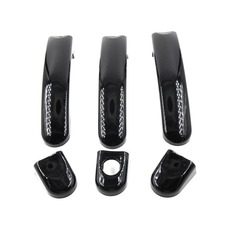 Koolstofvezel Of Glanzend Zwart Buitendeurhandvat Cover Set Voor VW Transporter T5 T6 Caddy 2003 - 2009