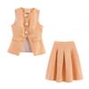 Araltay New Arrival Fashion Style Women's Clothing Fashion All-Match Elegant Fastener Decoration a Swing Sleeveless Tops Skirt