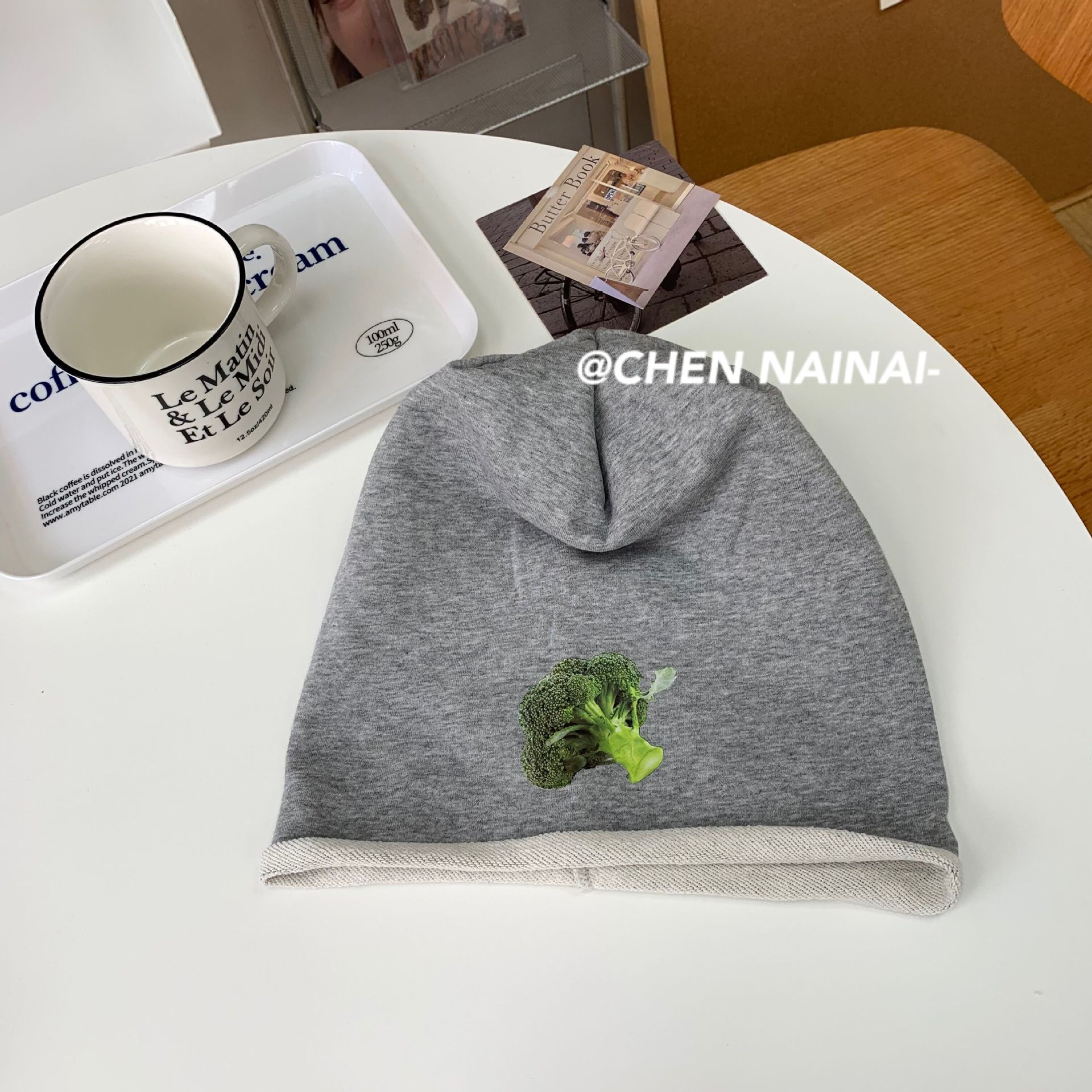 

Бабушка Чен Шапка для женщин Осенью и Зимой Универсальная Шапка-бини Ленивая и Маленькая Шапка на голову Мужская Корейский стиль Вязаная шапка Тренд M（56-58cm）