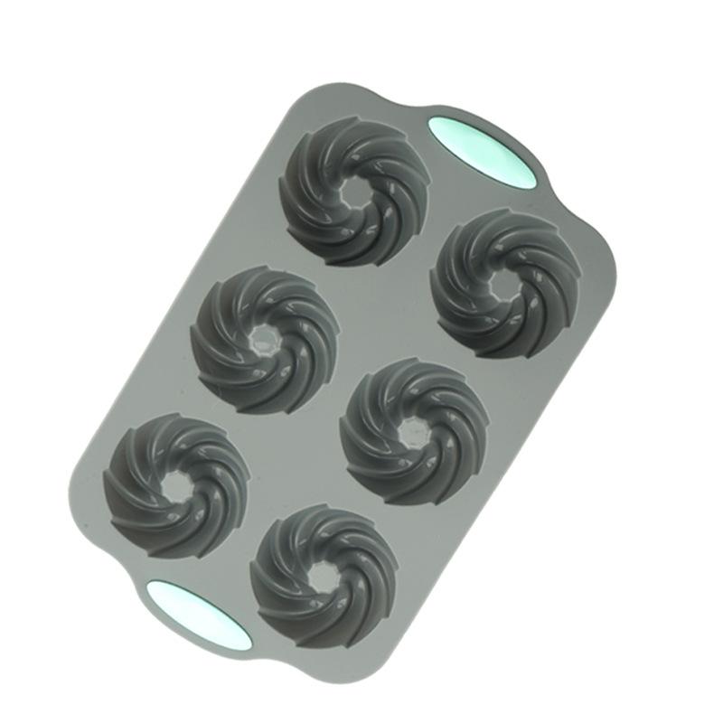 Silicone cake mold, heat-resistant baking tray mold, donut deep gray baking tray mold F