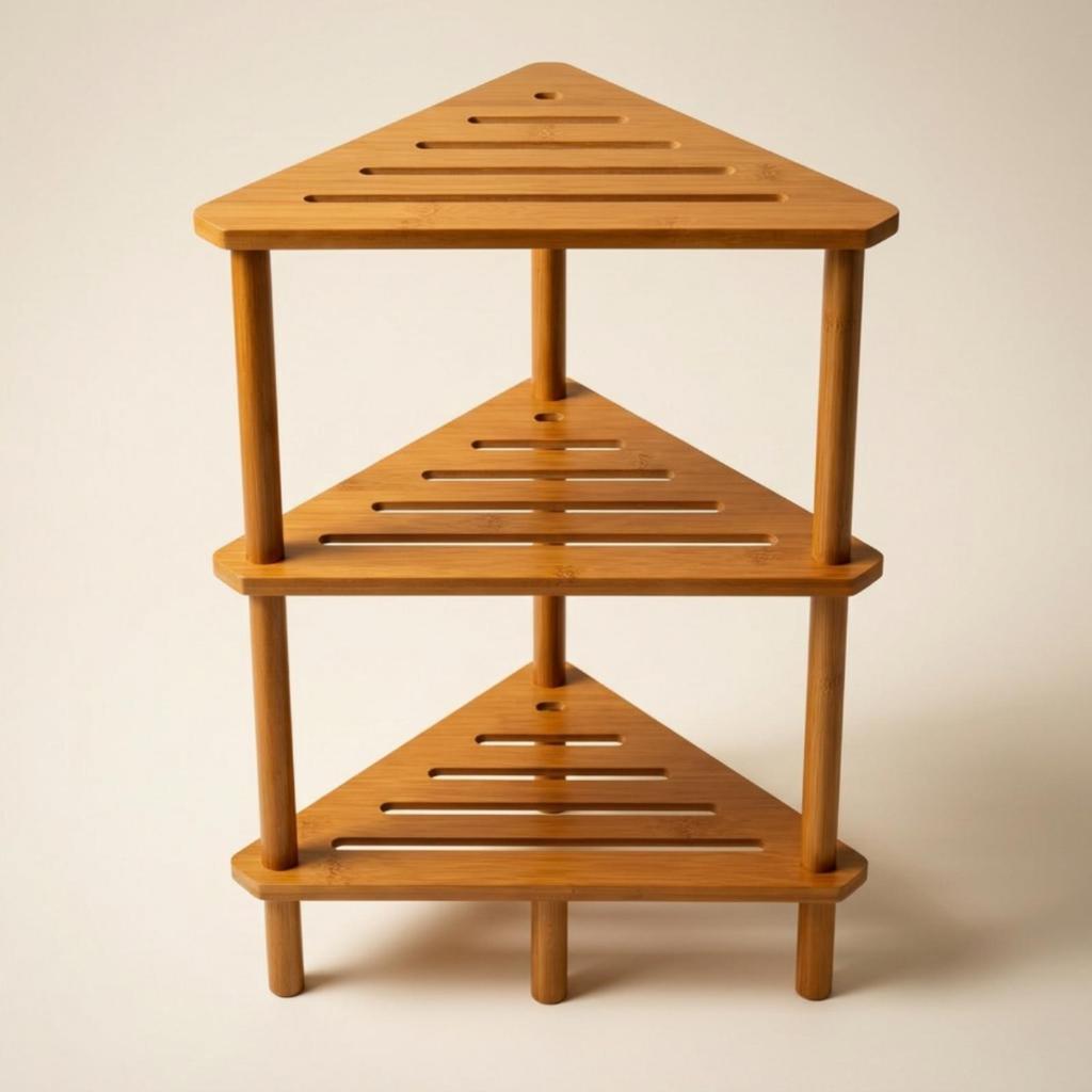 3-Tier Corner Shelf Freestanding Triangular Space-Saving for Small