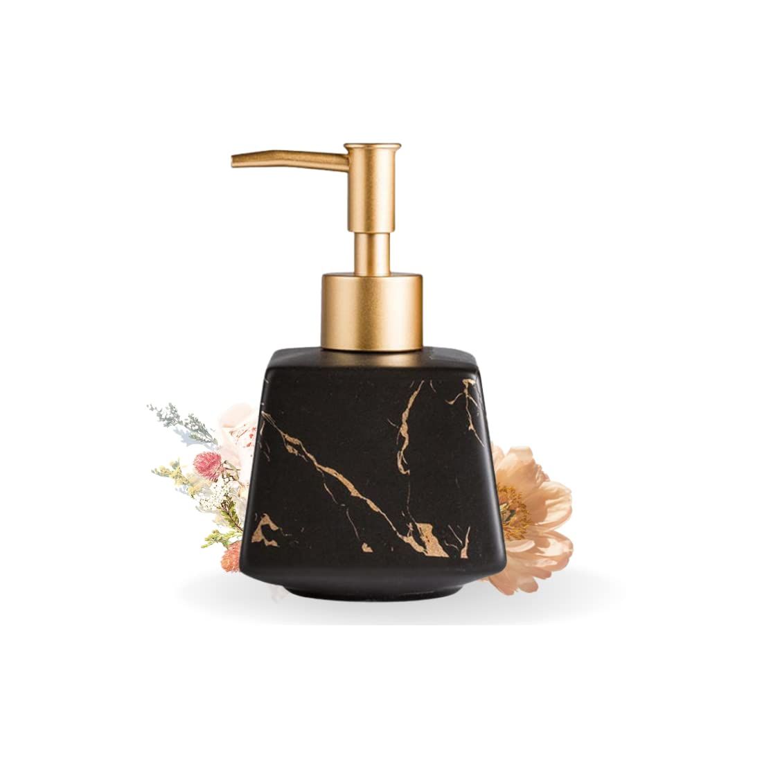 

Керамический дозатор жидкого мыла для ванной (260 мл) - Бутылка-дозатор для жидкого мыла с мраморной отделкой для кухни - Дозатор для мыла