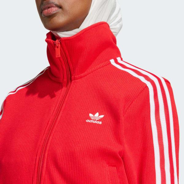 Adidas Originals Adicolor 3-Stripes Full-Zip Knit Lifestyle Jacket Women Red IY7277