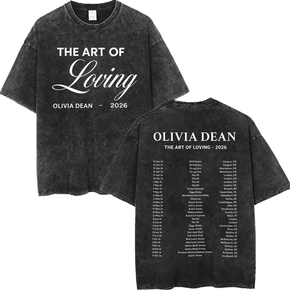 Vintage Washed The Art of Loving Tour Graphic T Shirts High Street Fashion Trend Tshirts Men Women Casual Cotton Tshirt