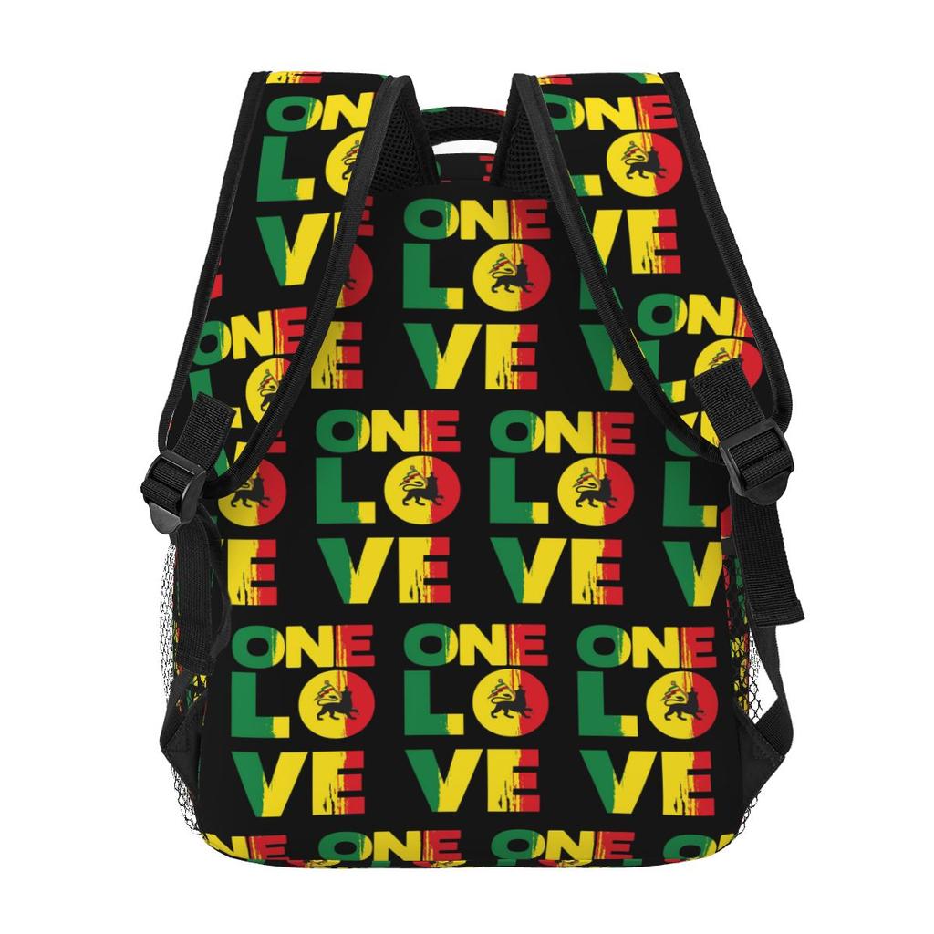 One Love Jamaica Rastafari Rasta Judah Löwe Flagge Reggae Rucksack Schüler Jungen Mädchen BuchTasche Schultasche Computer Umhängetaschen