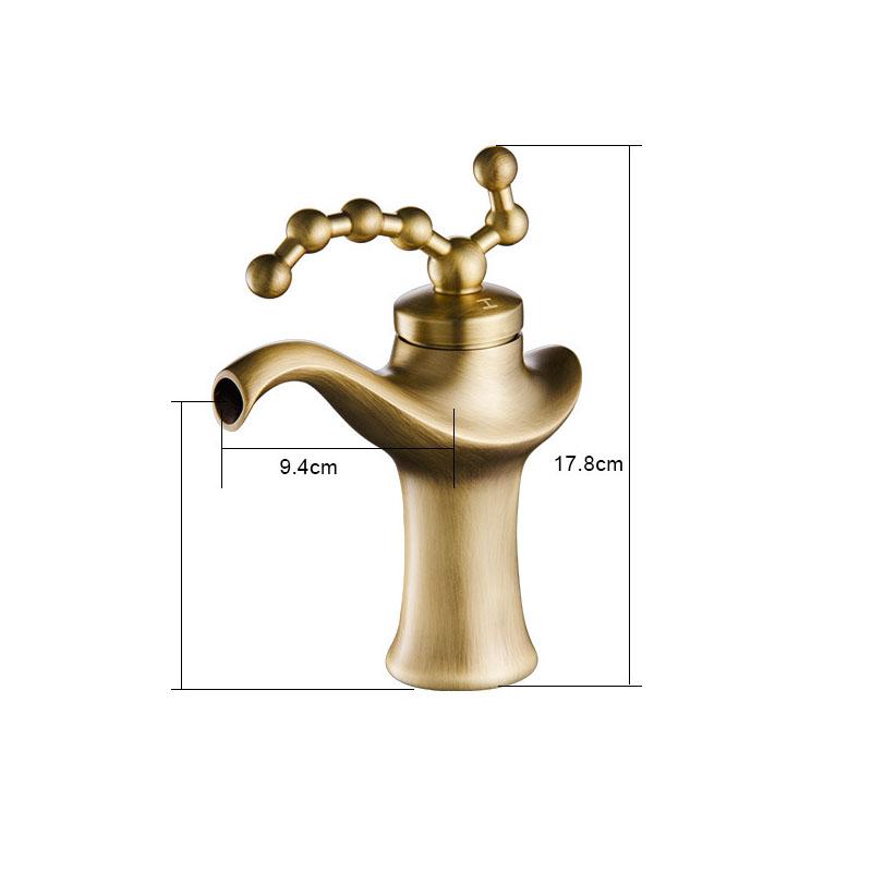 Retro Table BasinFaucet Brass Gun Gray Hot and Cold Mixed Faucet Deck-mounted Sink Tap Creative Single Handle Single Hole Tap