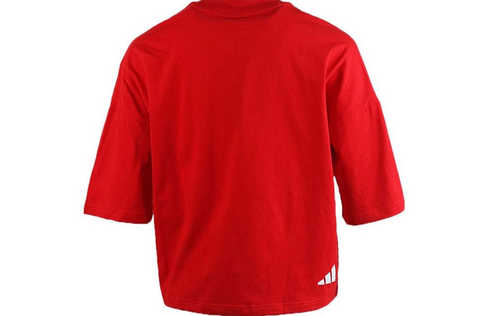 Adidas Drop Shoulder Sleeve T Shirt Women's Red FT2860