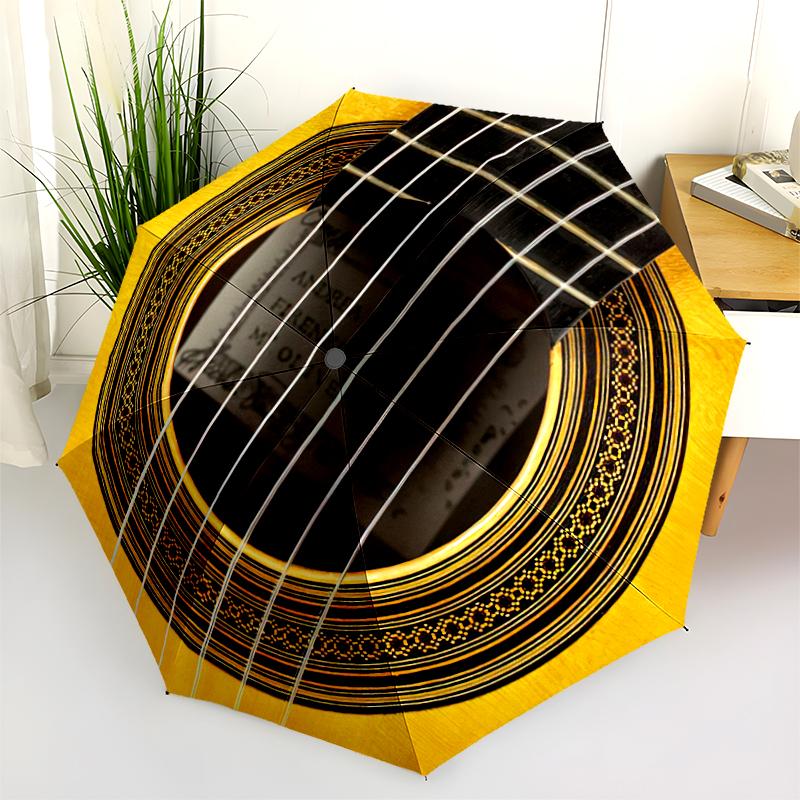 1PC Music Theme Umbrella Portable Folding Umbrella Iron Frame Hole Bone Structure Outdoor Home Umbrella A23