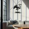 Great Blue Heron Metal Wall Art, Black Standing Sculpture for Outdoor Patio Living Room Decor, Birthday Gift