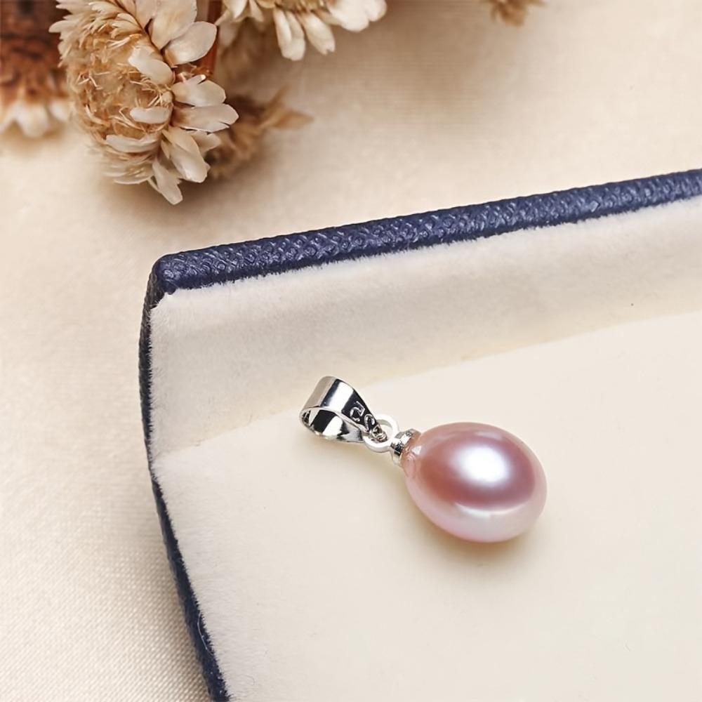 1 Pack 925 Silver Buckle Natural Freshwater Pearl Single Pendant Vintage Classic Necklace Accessory