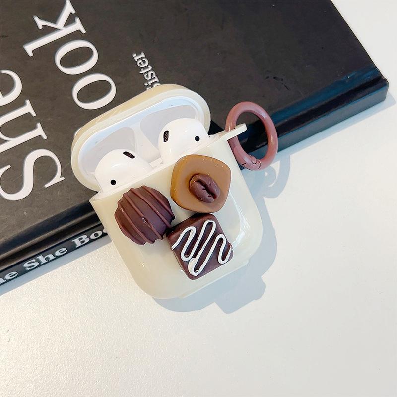 Suitable For Airpodspro2 Earphone Cover Suitable For Apple 3/4 Generation Airpods Protective Case Chocolate Buckle