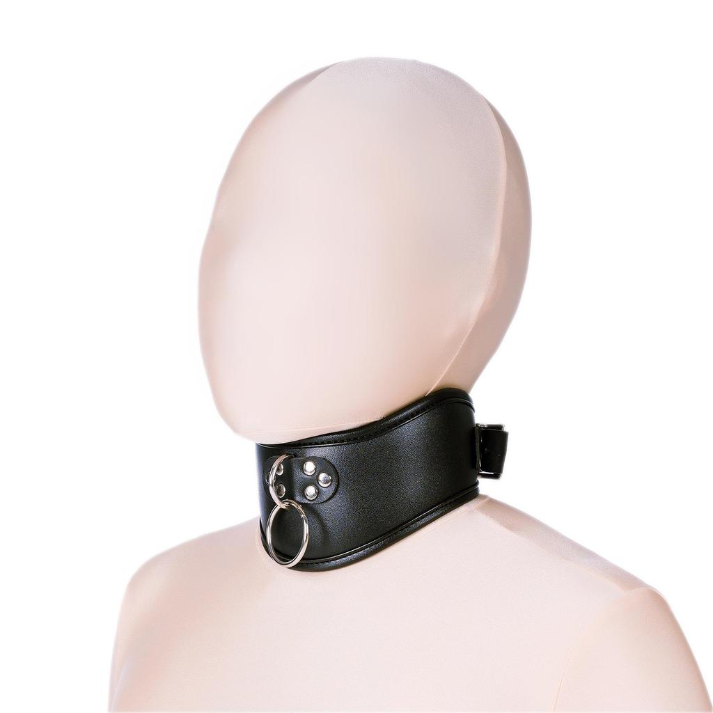 Enhanced Cotton-Padded BDSM Neck Collar with Mouth Gag